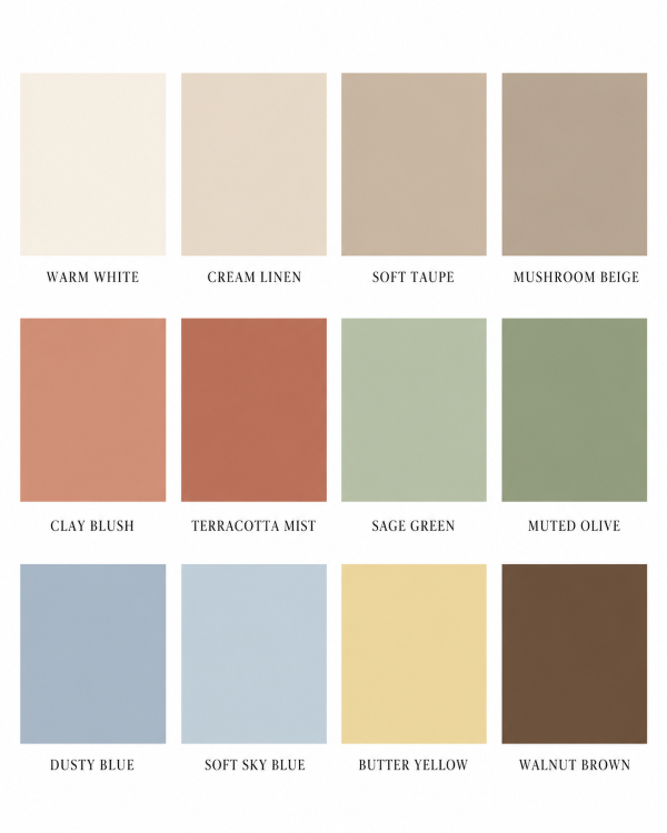 Color swatch inspiration for a modern farmhouse look. 