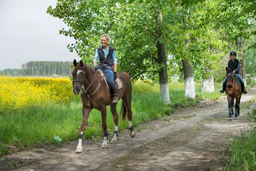Girl on a horseback riding tour in Ocala. 